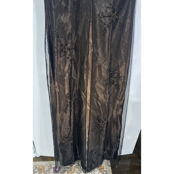 Vintage Y2K 90s Prom Dress Morgan & Co Ombré Beaded Fairy Halter Wimsy Goth 9/10 - Picture 5 of 11